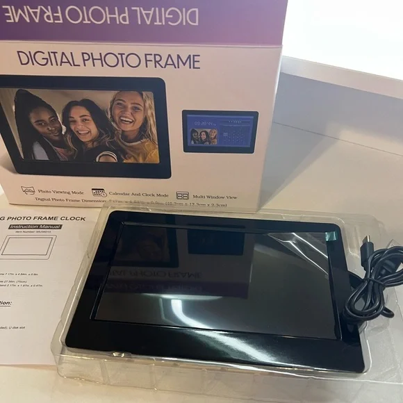 NIB Digital Photo Frame with Multi-View - Photos, Calender, and Clock Mode - Picture 7 of 7